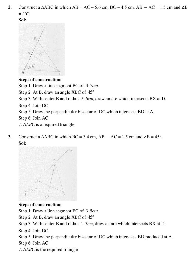 NCERT Solutions Class 10 Mathematics RD Sharma Constructions