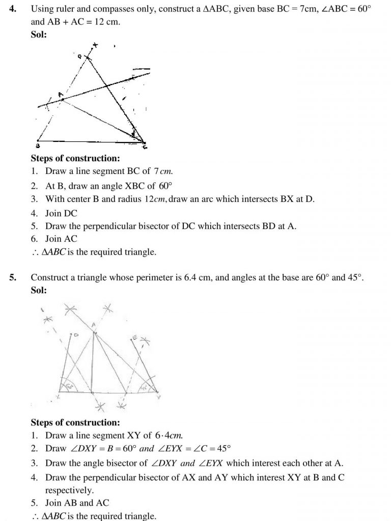 NCERT Solutions Class 10 Mathematics RD Sharma Constructions