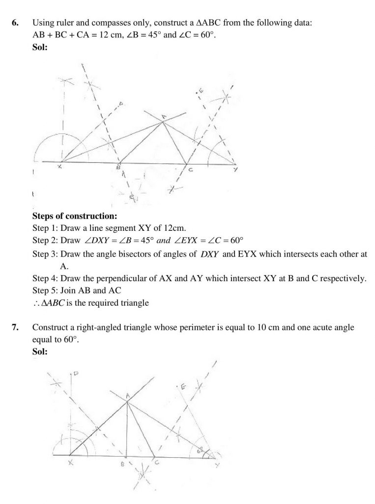 NCERT Solutions Class 10 Mathematics RD Sharma Constructions