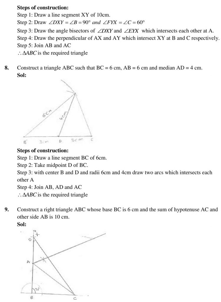 NCERT Solutions Class 10 Mathematics RD Sharma Constructions