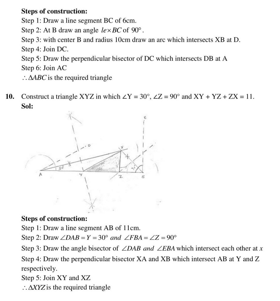 NCERT Solutions Class 10 Mathematics RD Sharma Constructions