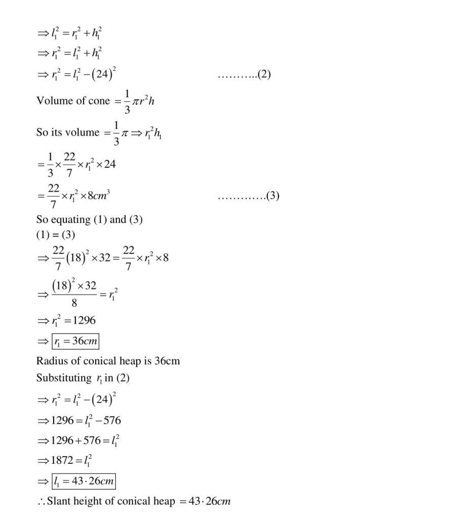 NCERT Solutions Class 10 Mathematics RD Sharma Surface Areas and Volumes