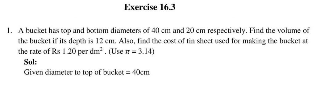 NCERT Solutions Class 10 Mathematics RD Sharma Surface Areas and Volumes