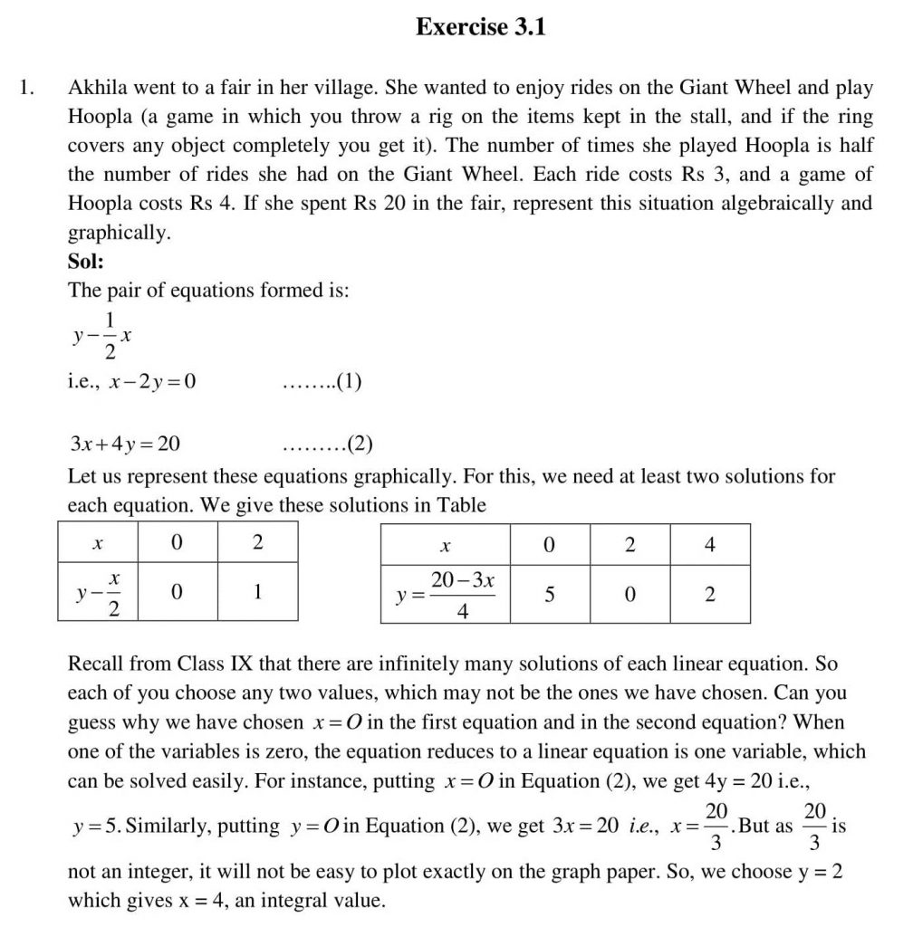 NCERT Solutions Class 10 Mathematics RD Sharma pair of linear equations in two variables