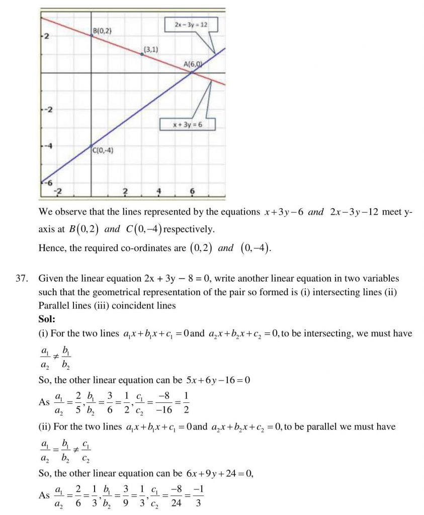 NCERT Solutions Class 10 Mathematics RD Sharma Pair of Linear Equations in Two Variables