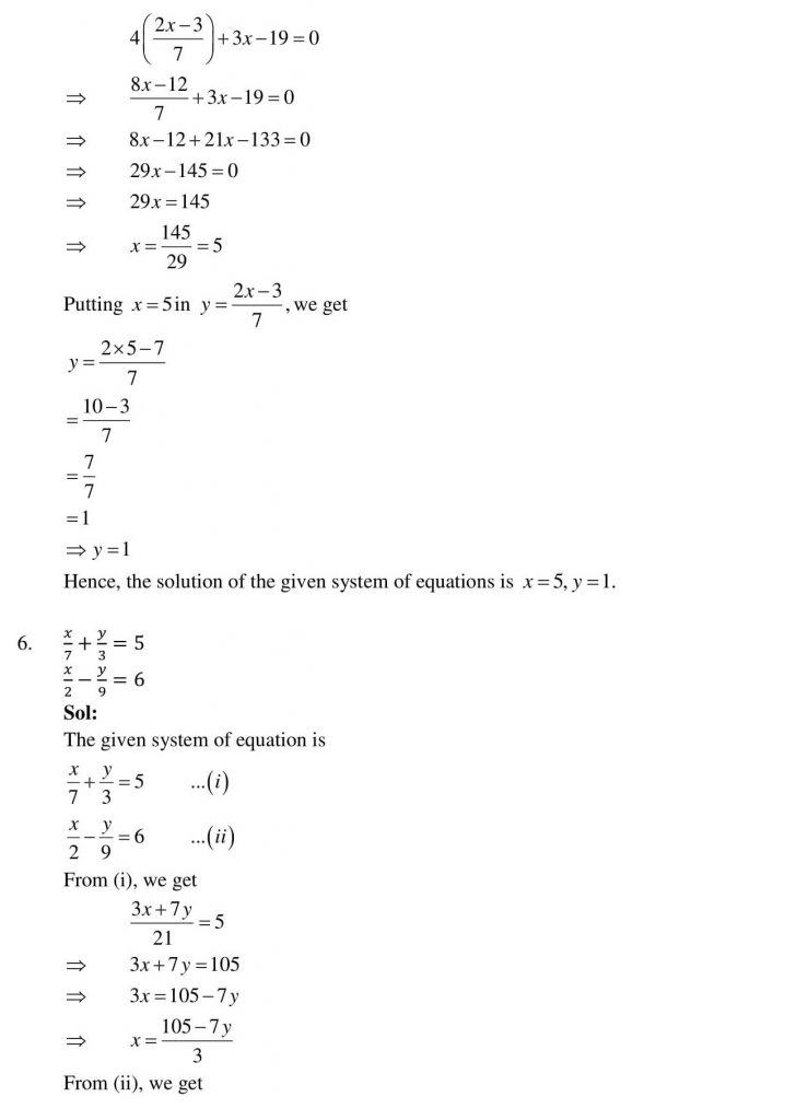 NCERT Solutions Class 10 Mathematics RD Sharma Pair of Linear Equations in Two Variables