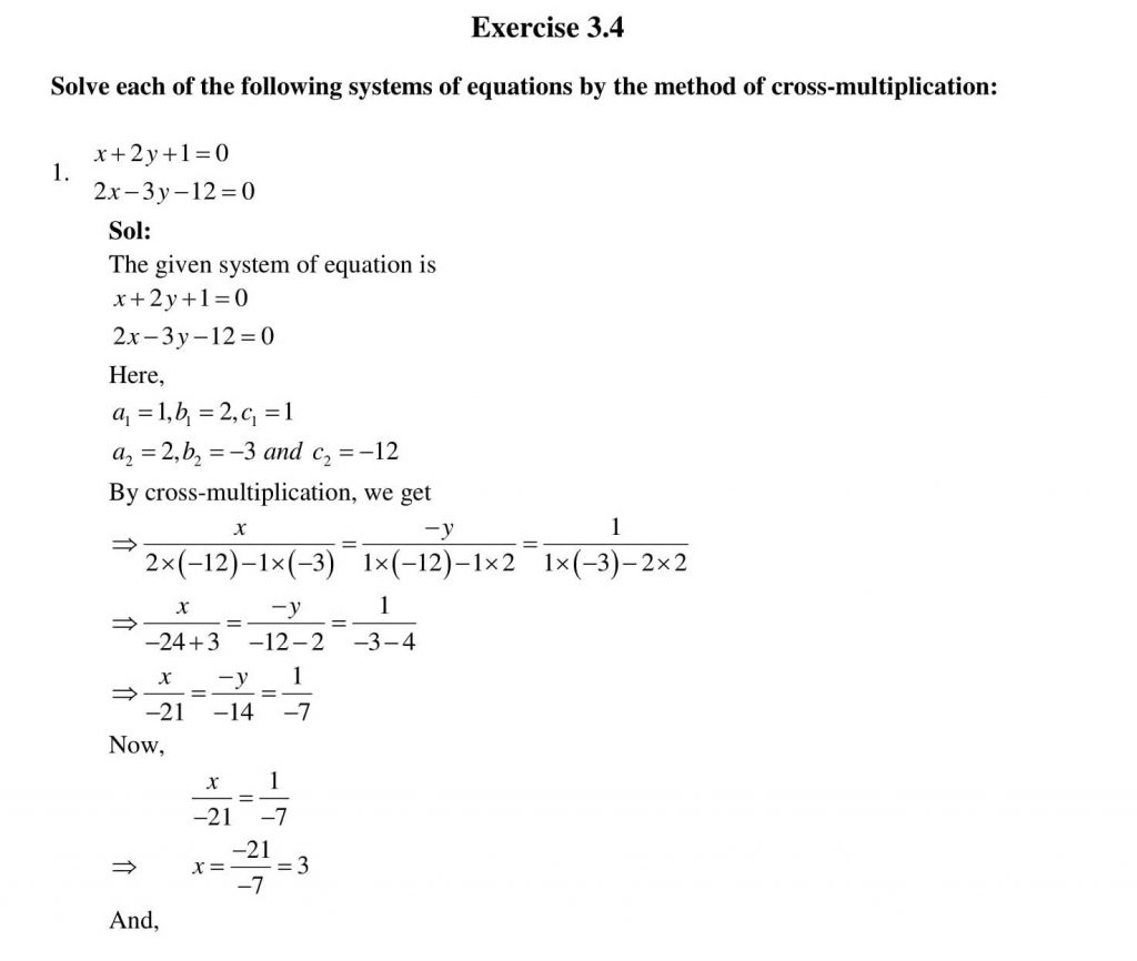 NCERT Solutions Class 10 Mathematics RD Sharma Pair of Linear Equations in Two Variables