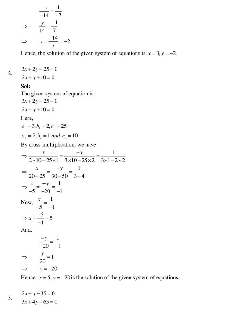 NCERT Solutions Class 10 Mathematics RD Sharma Pair of Linear Equations in Two Variables