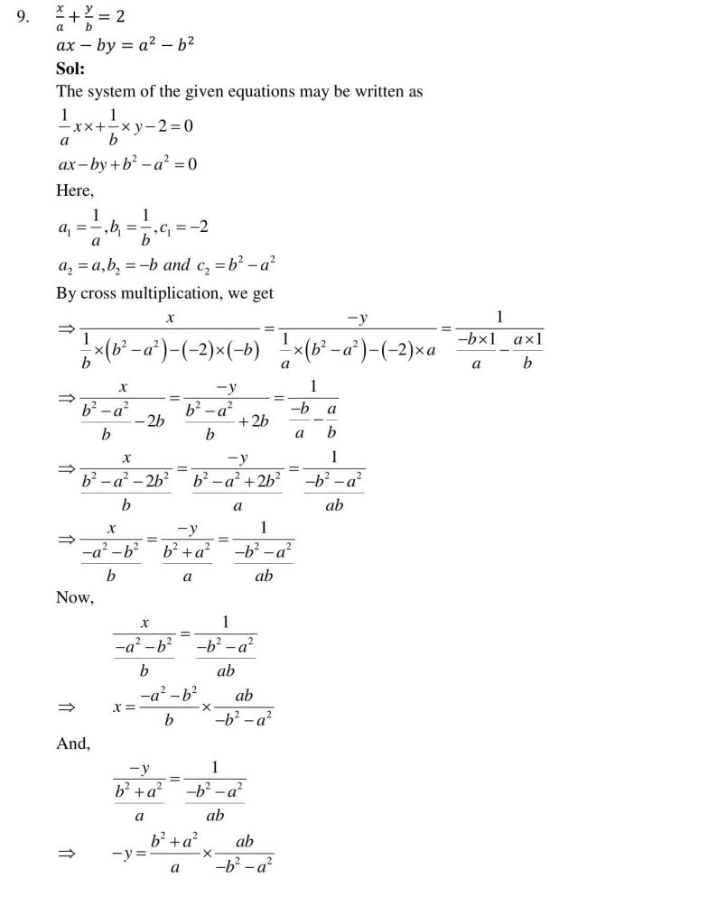 NCERT Solutions Class 10 Mathematics RD Sharma Pair of Linear Equations in Two Variables