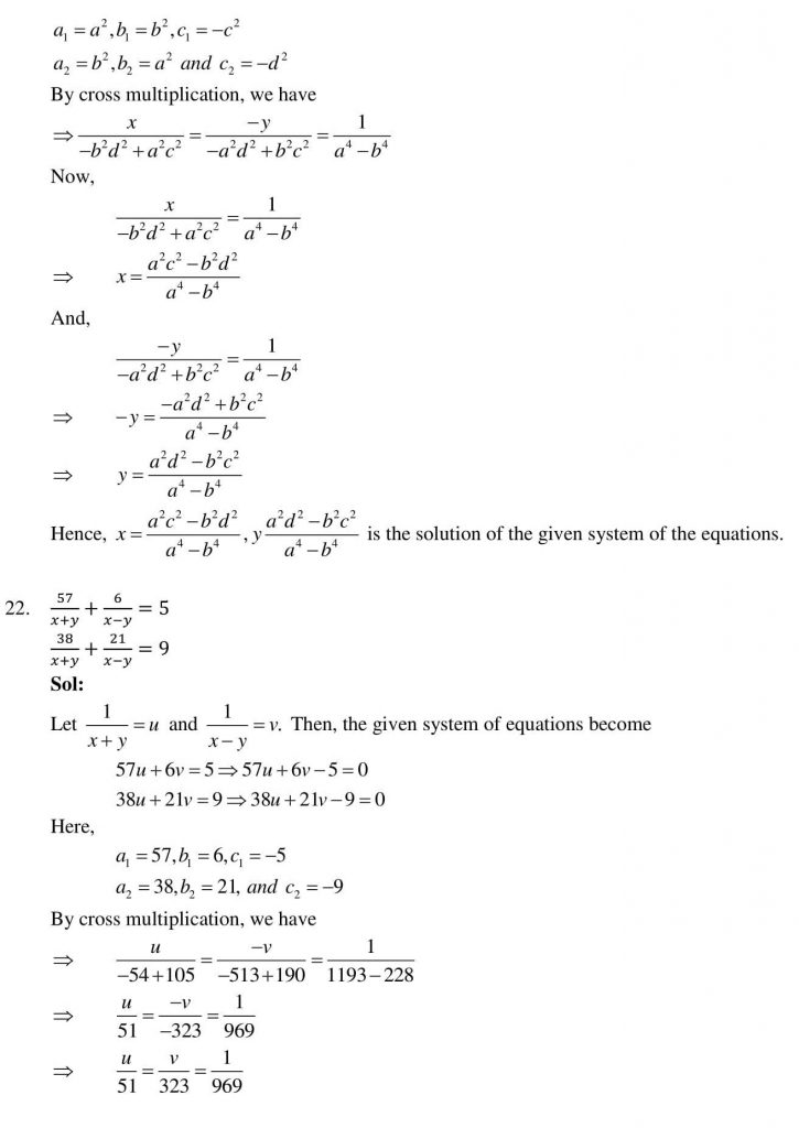 NCERT Solutions Class 10 Mathematics RD Sharma Pair of Linear Equations in Two Variables