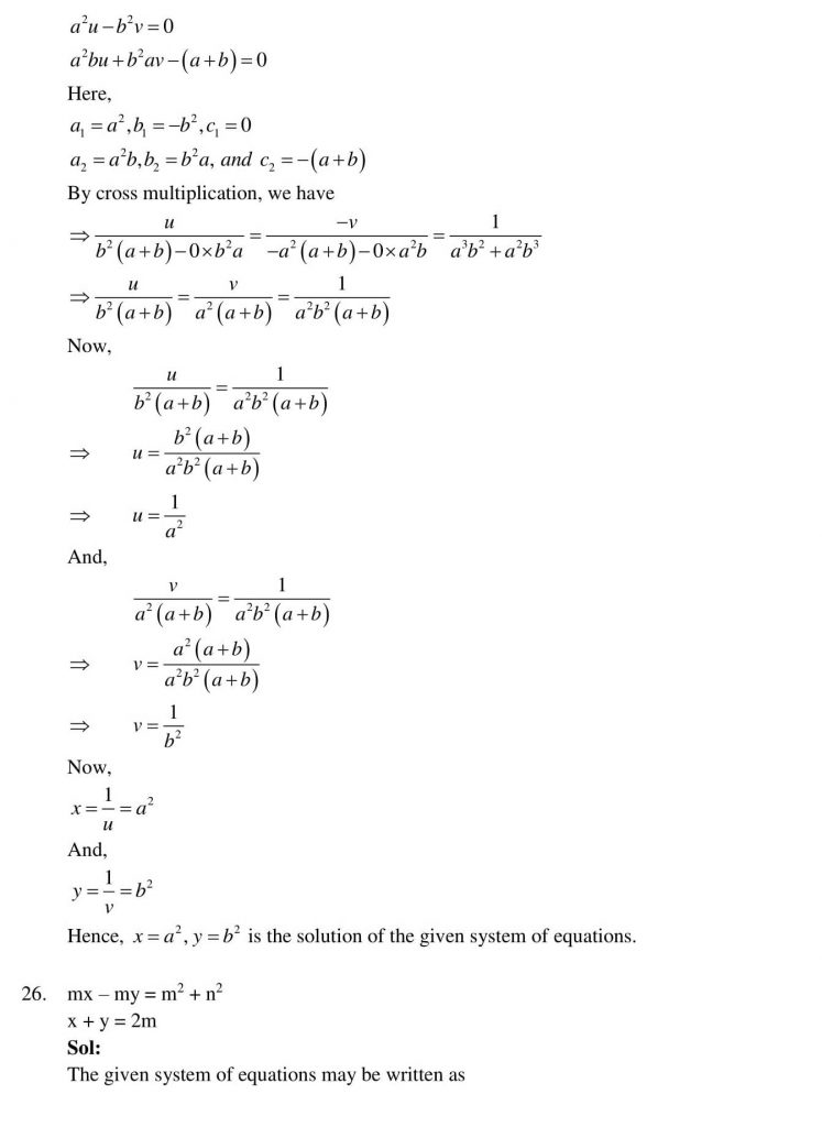 NCERT Solutions Class 10 Mathematics RD Sharma Pair of Linear Equations in Two Variables