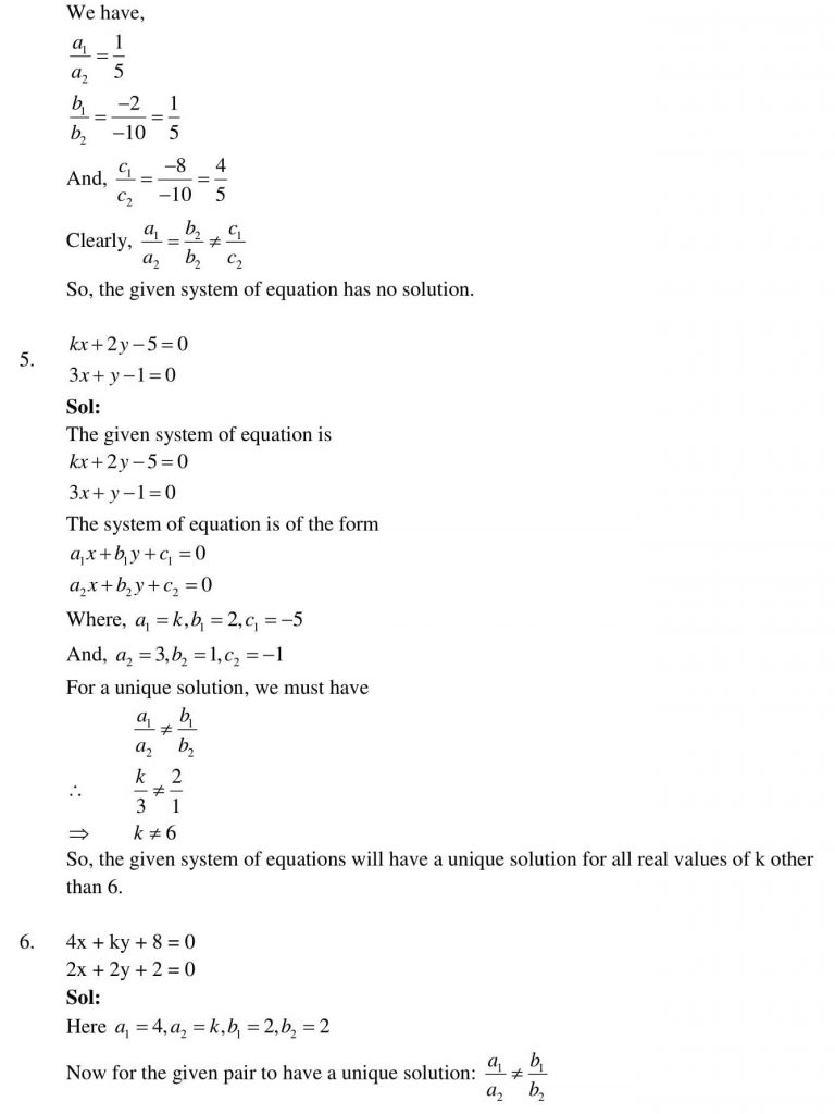 NCERT Solutions Class 10 Mathematics RD Sharma Pair of Linear Equations in Two Variables