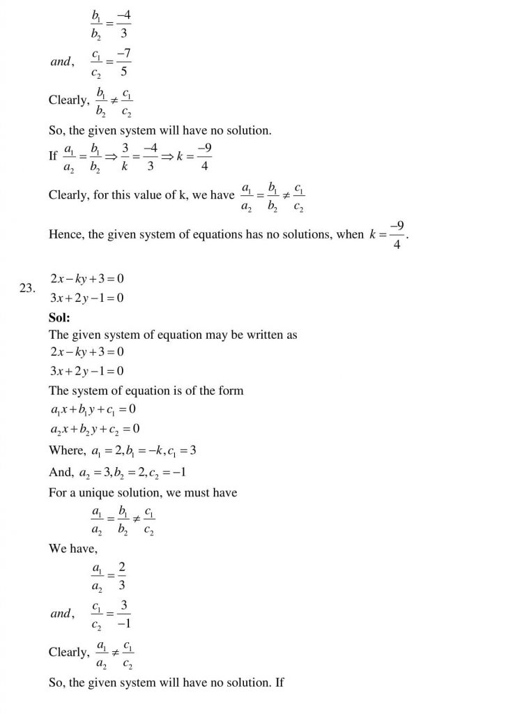 NCERT Solutions Class 10 Mathematics RD Sharma Pair of Linear Equations in Two Variables