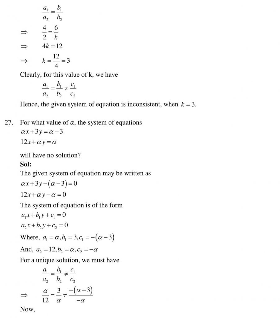 NCERT Solutions Class 10 Mathematics RD Sharma Pair of Linear Equations in Two Variables