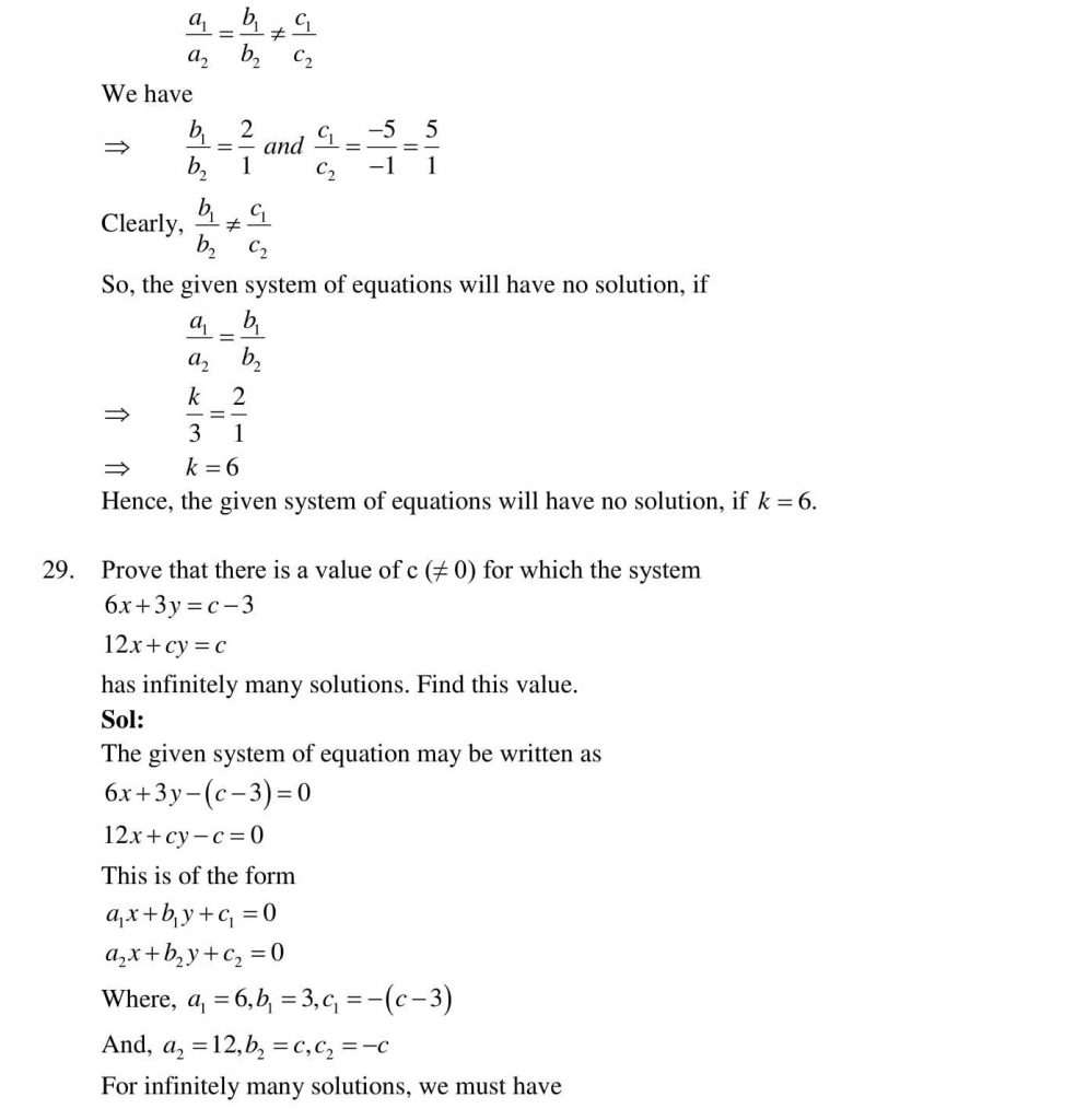 NCERT Solutions Class 10 Mathematics RD Sharma Pair of Linear Equations in Two Variables