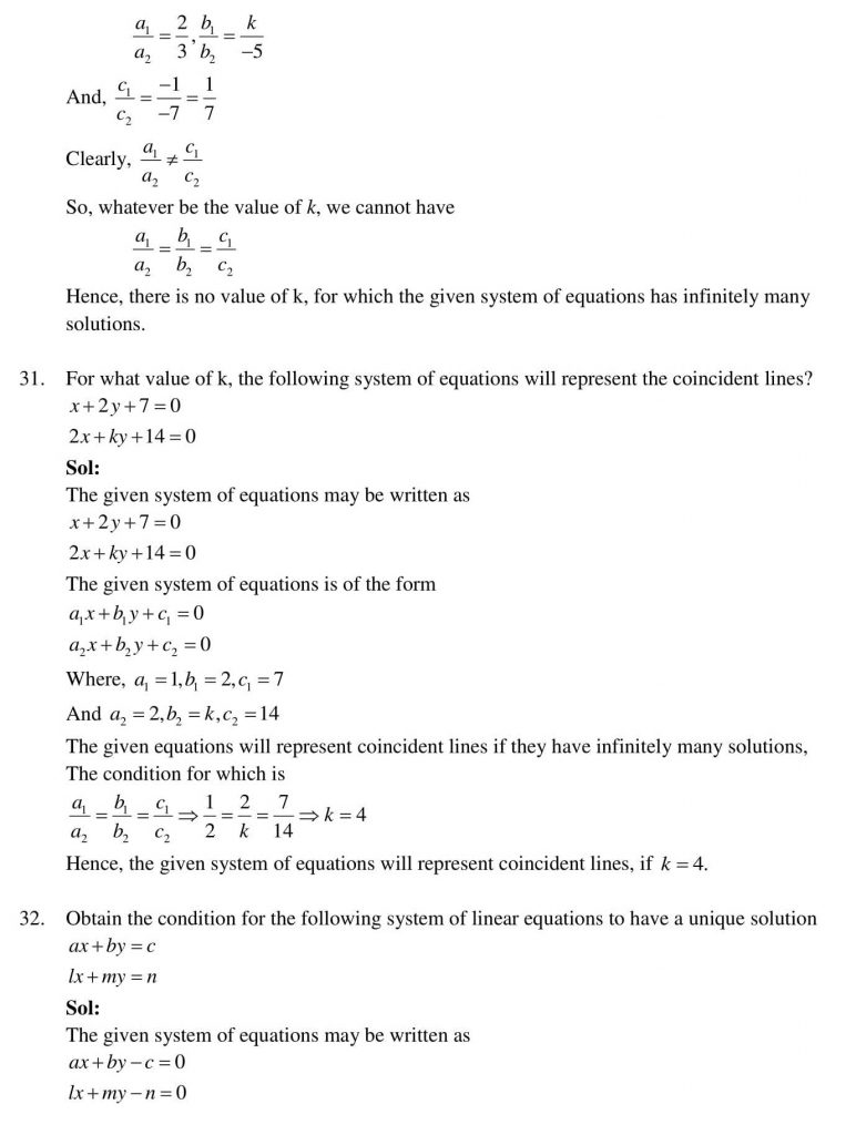 NCERT Solutions Class 10 Mathematics RD Sharma Pair of Linear Equations in Two Variables