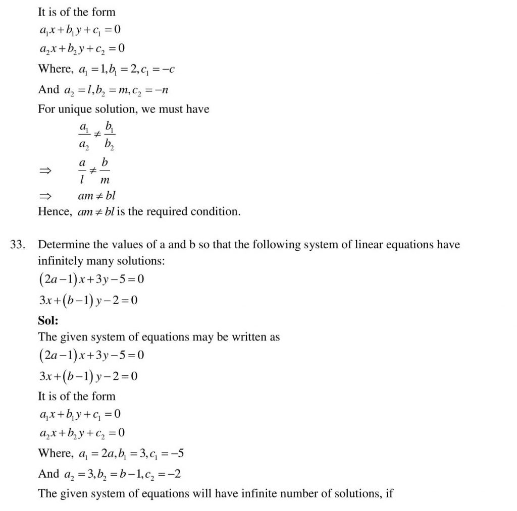 NCERT Solutions Class 10 Mathematics RD Sharma Pair of Linear Equations in Two Variables