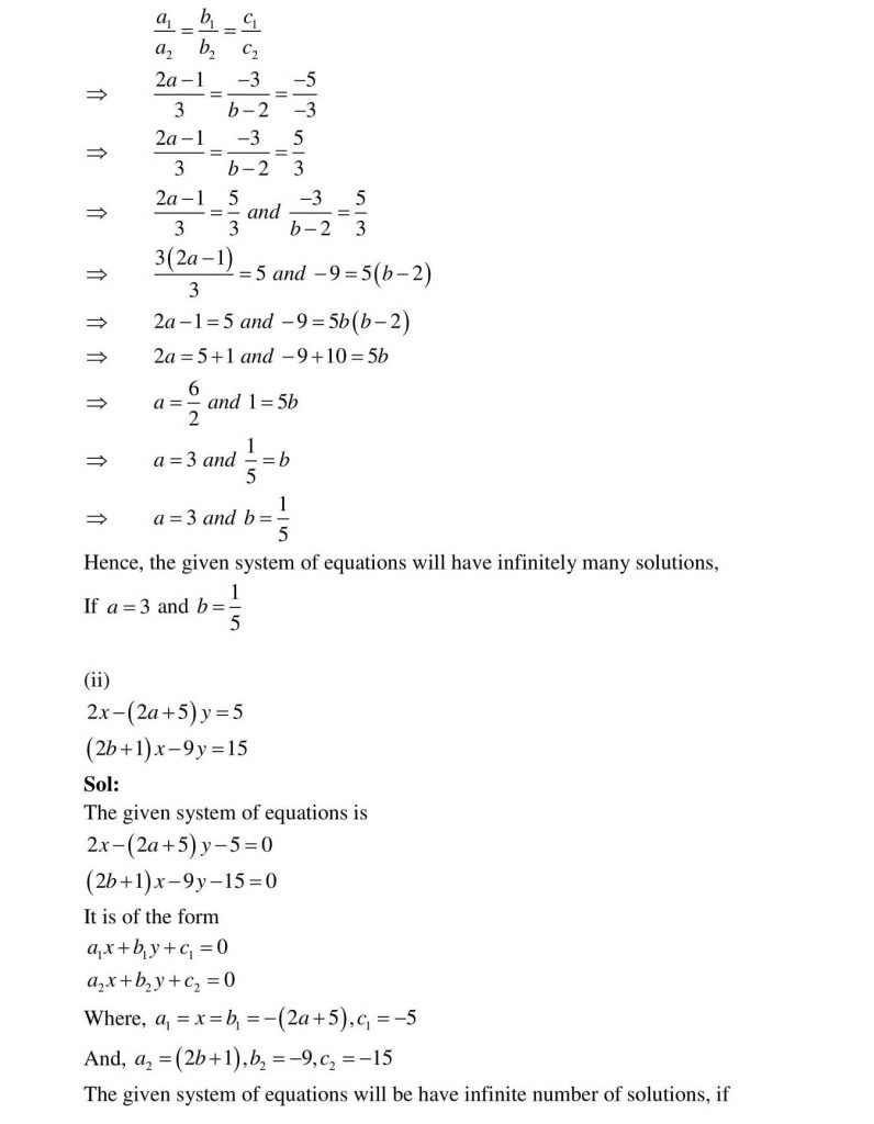 NCERT Solutions Class 10 Mathematics RD Sharma Pair of Linear Equations in Two Variables