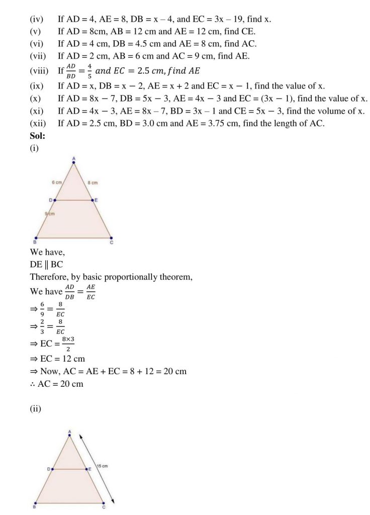 NCERT Solutions Class 10 Mathematics RD Sharma Triangles