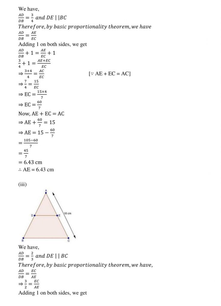 NCERT Solutions Class 10 Mathematics RD Sharma Triangles