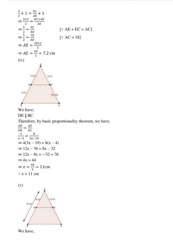 NCERT Solutions Class 10 Mathematics RD Sharma Triangles