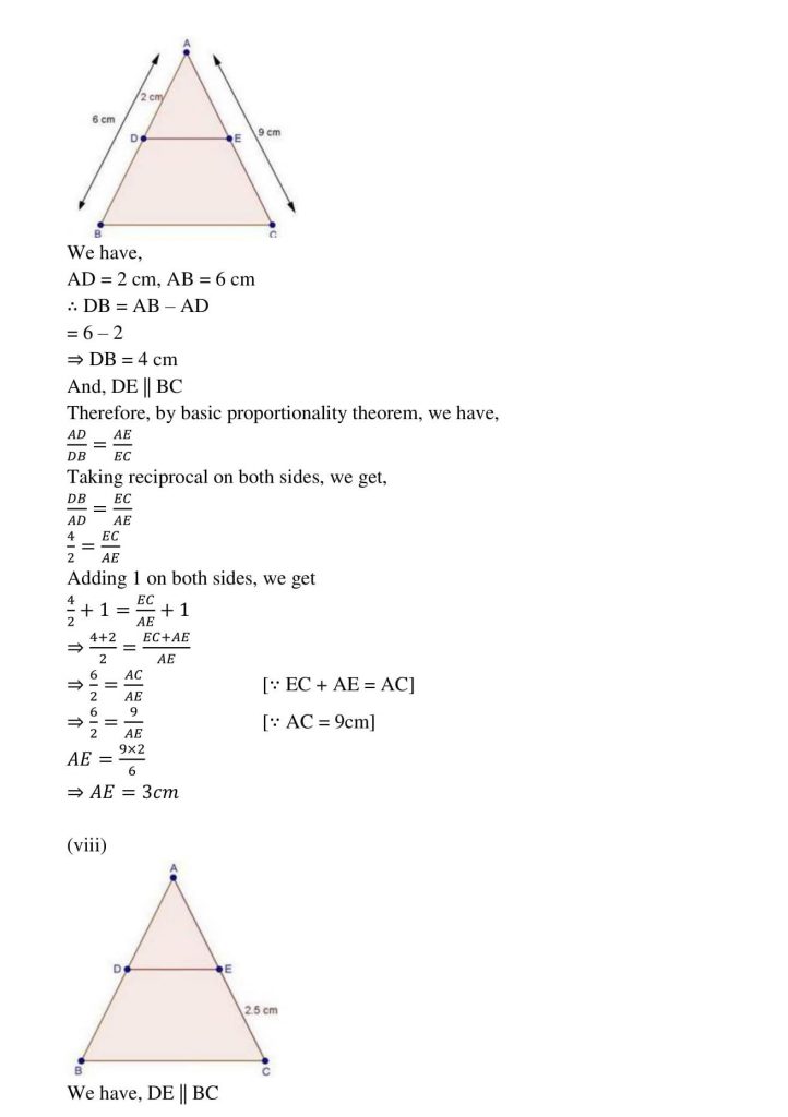 NCERT Solutions Class 10 Mathematics RD Sharma Triangles