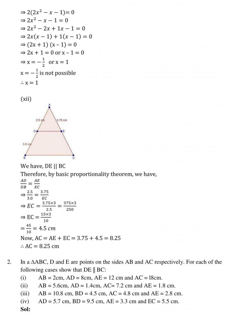 NCERT Solutions Class 10 Mathematics RD Sharma Triangles