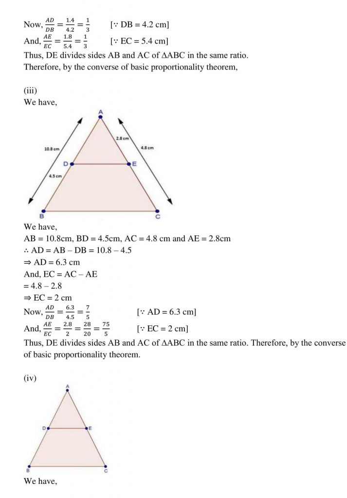 NCERT Solutions Class 10 Mathematics RD Sharma Triangles