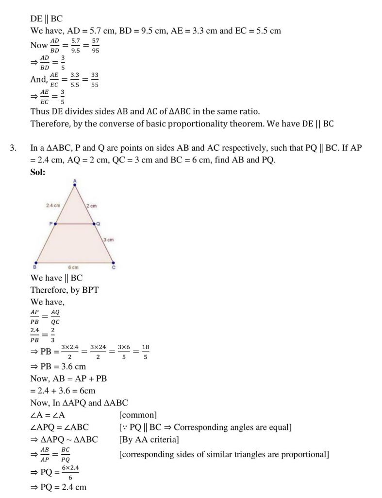 NCERT Solutions Class 10 Mathematics RD Sharma Triangles