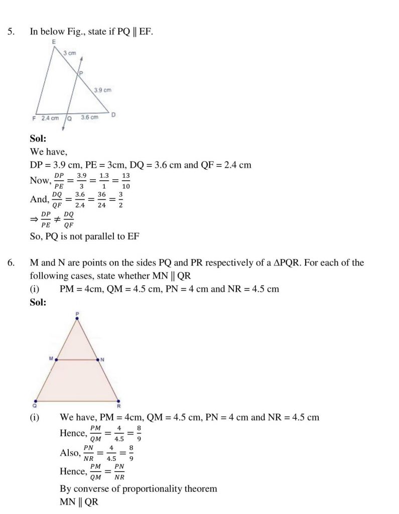 NCERT Solutions Class 10 Mathematics RD Sharma Triangles