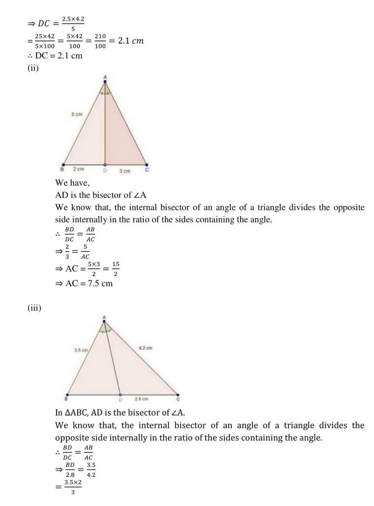 NCERT Solutions Class 10 Mathematics RD Sharma Triangles