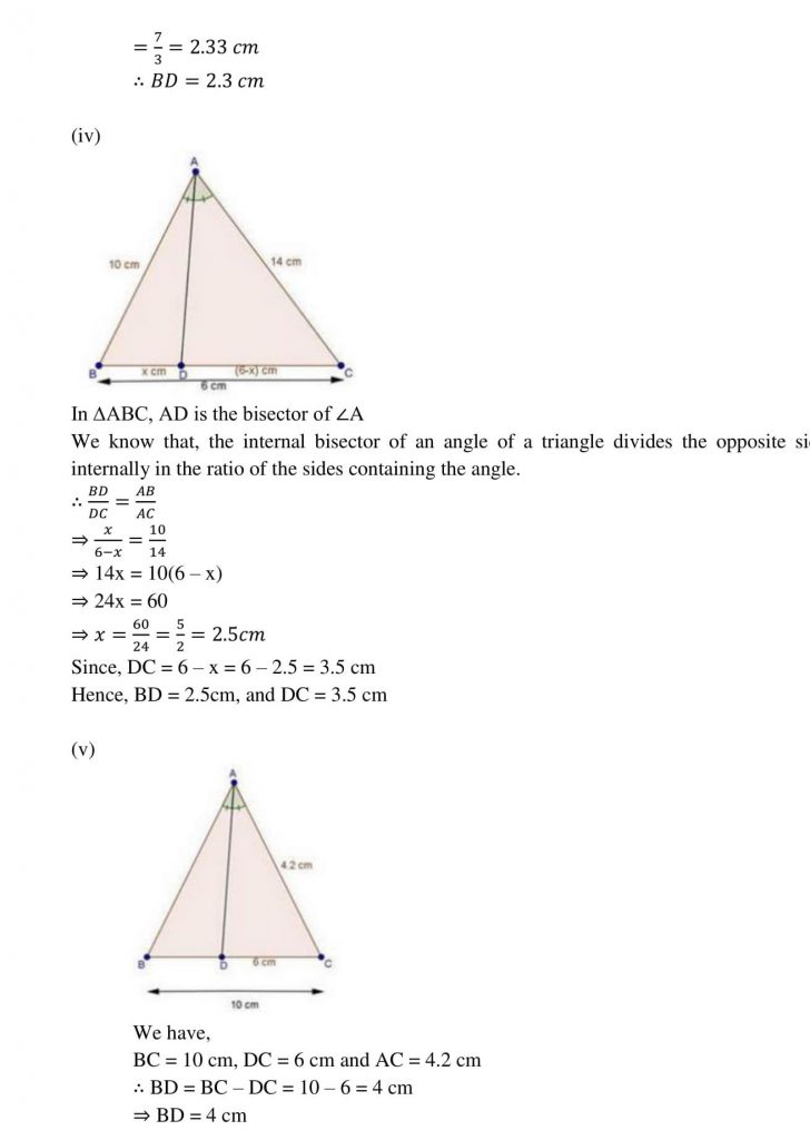 NCERT Solutions Class 10 Mathematics RD Sharma Triangles