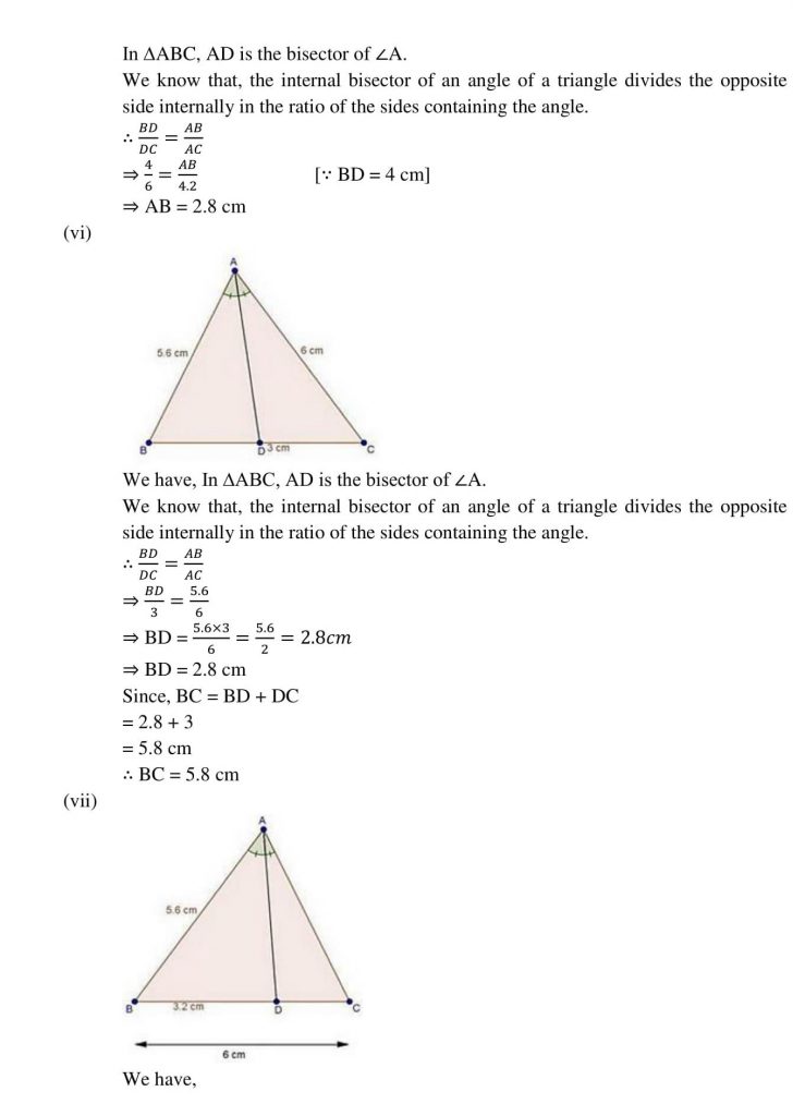 NCERT Solutions Class 10 Mathematics RD Sharma Triangles