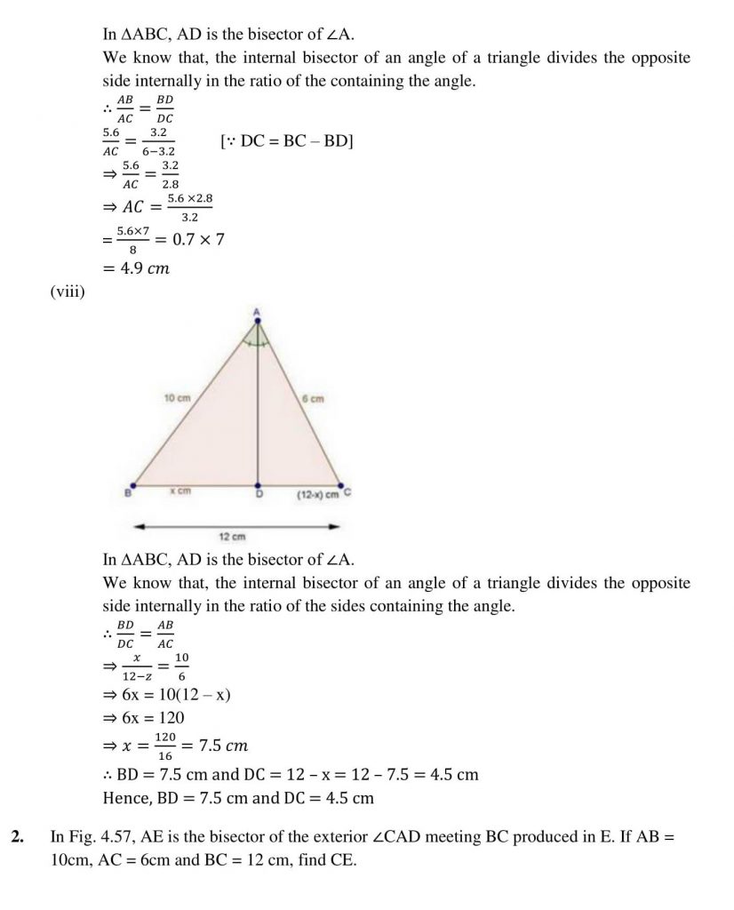 NCERT Solutions Class 10 Mathematics RD Sharma Triangles