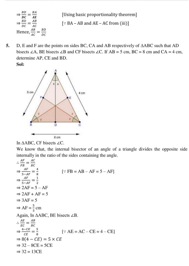 NCERT Solutions Class 10 Mathematics RD Sharma Triangles