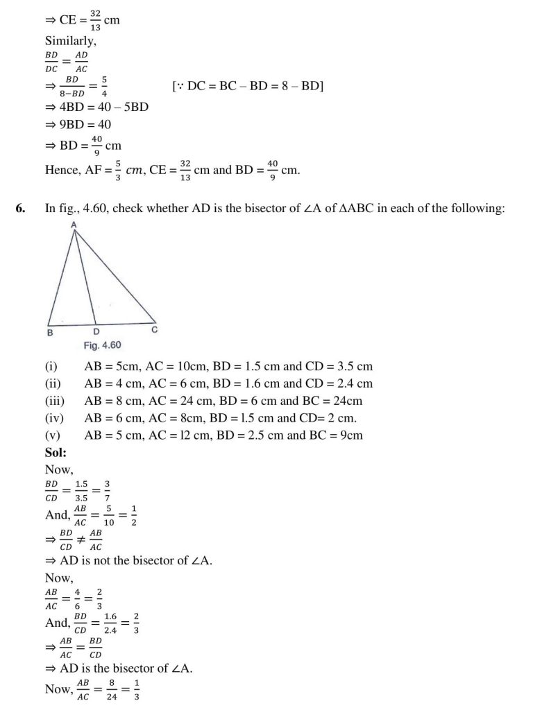 NCERT Solutions Class 10 Mathematics RD Sharma Triangles