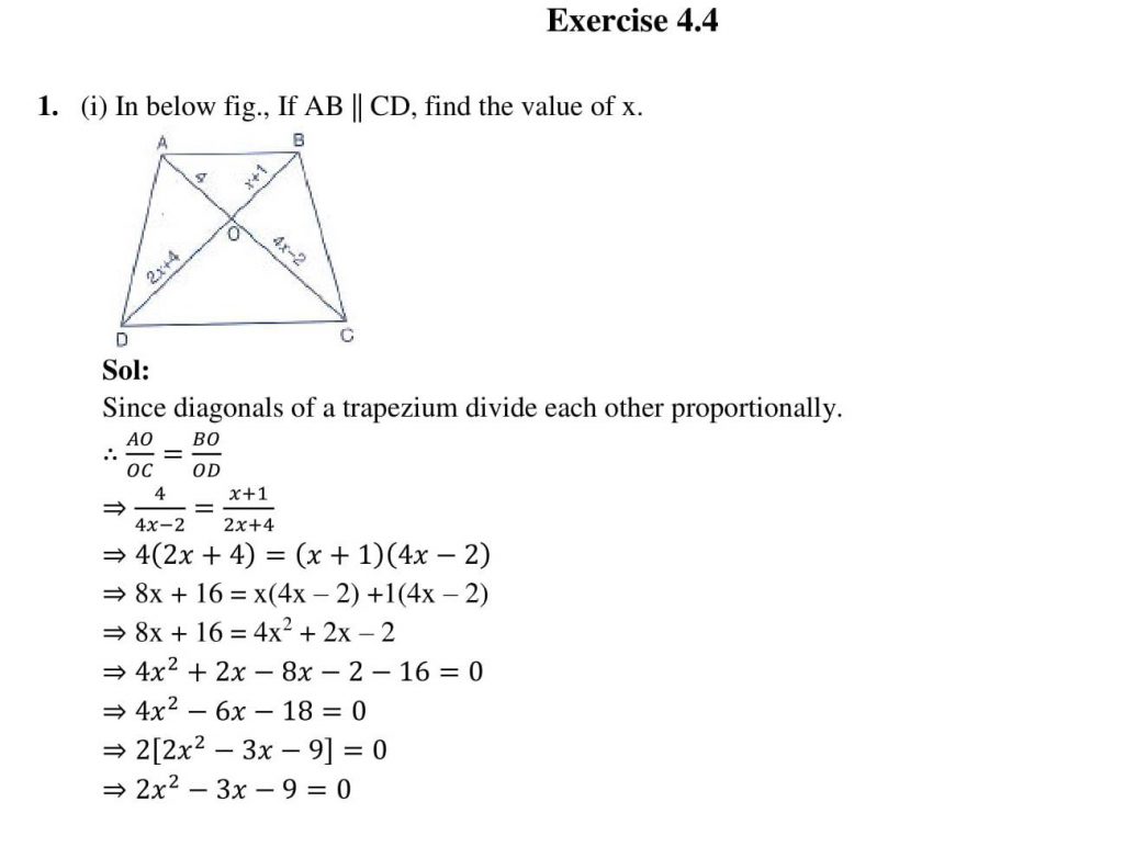 NCERT Solutions Class 10 Mathematics RD Sharma Triangles