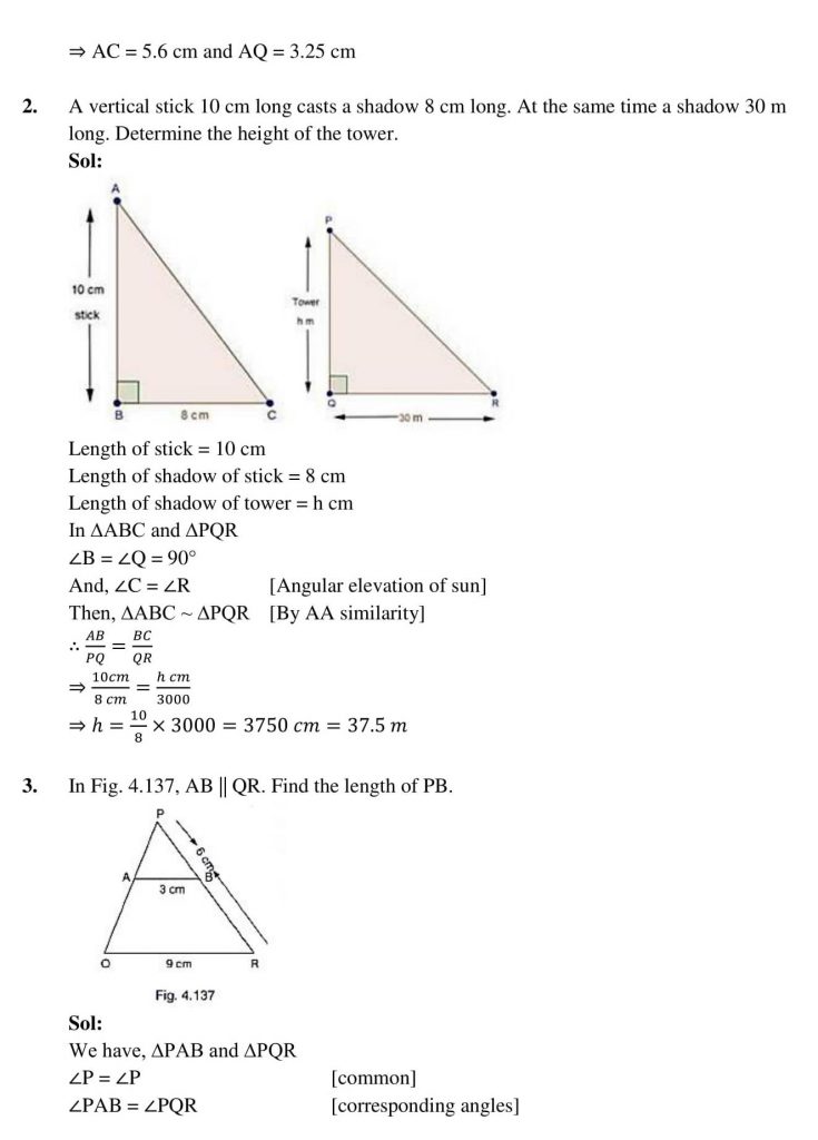 NCERT Solutions Class 10 Mathematics RD Sharma Triangles