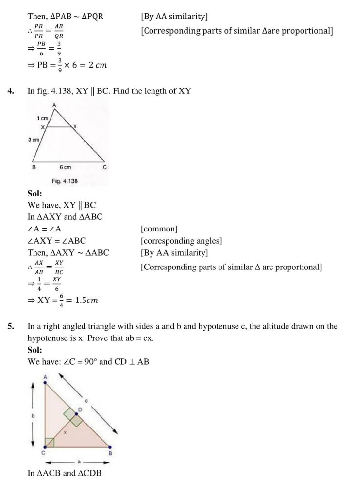 NCERT Solutions Class 10 Mathematics RD Sharma Triangles