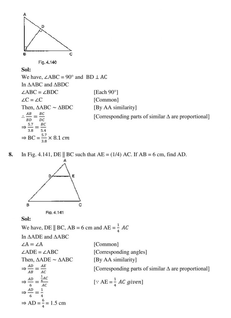 NCERT Solutions Class 10 Mathematics RD Sharma Triangles