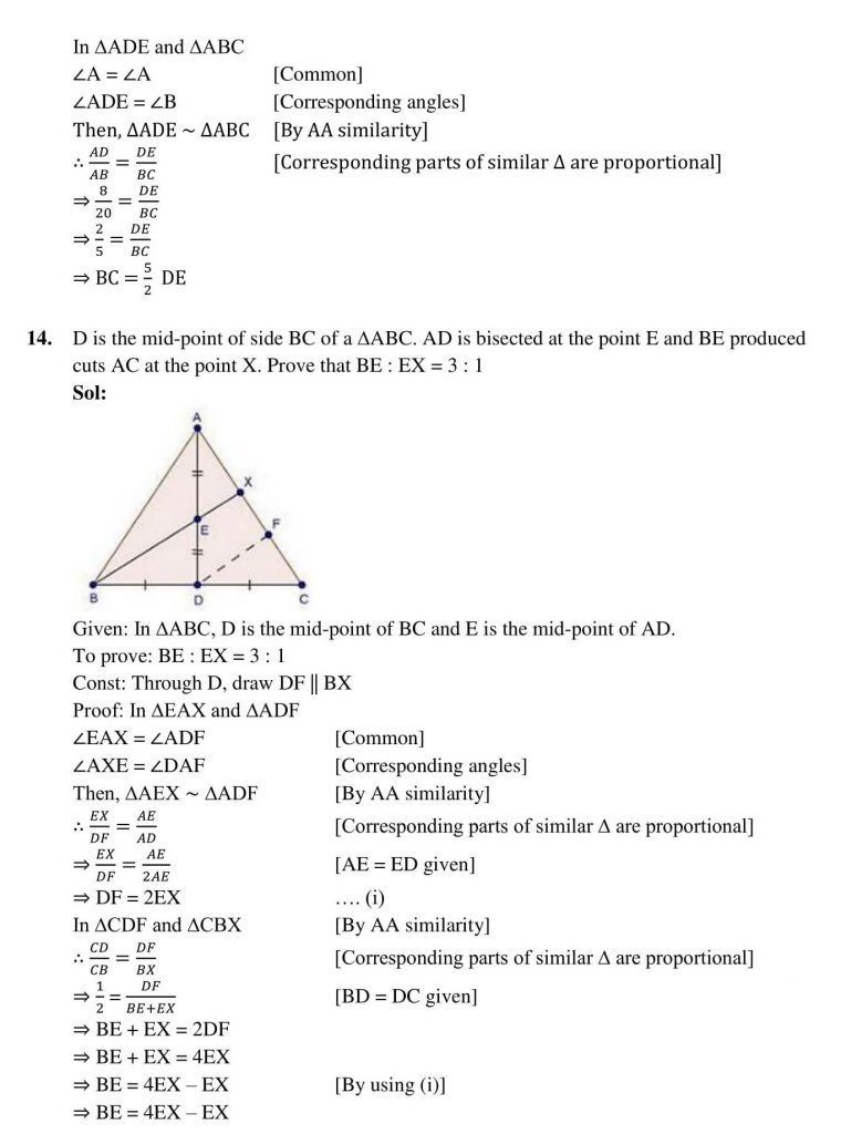 NCERT Solutions Class 10 Mathematics RD Sharma Triangles