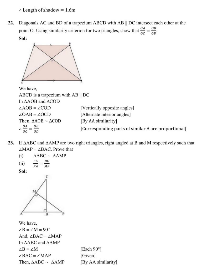 NCERT Solutions Class 10 Mathematics RD Sharma Triangles