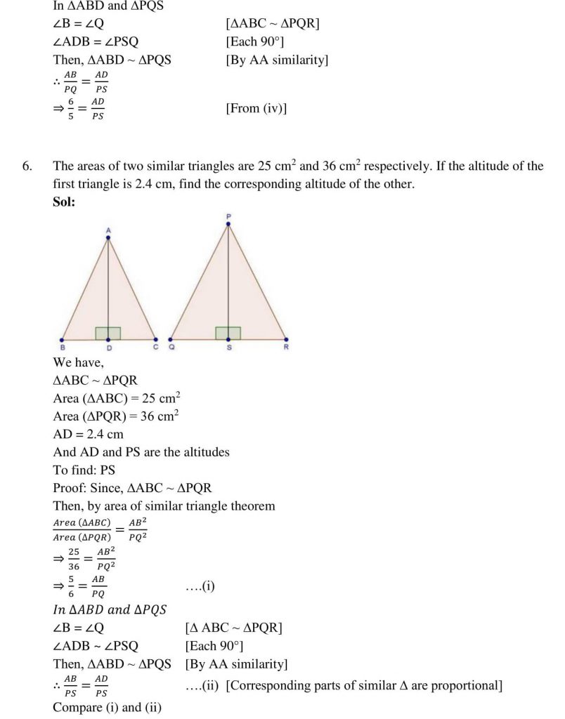 NCERT Solutions Class 10 Mathematics RD Sharma Triangles