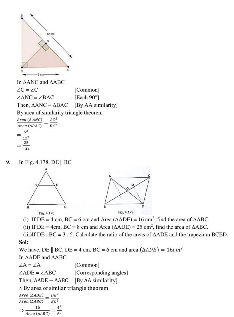 NCERT Solutions Class 10 Mathematics RD Sharma Triangles