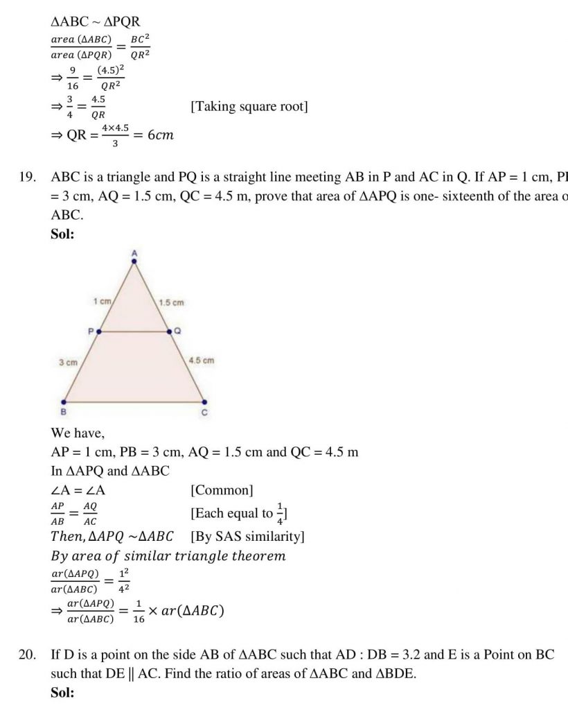 NCERT Solutions Class 10 Mathematics RD Sharma Triangles