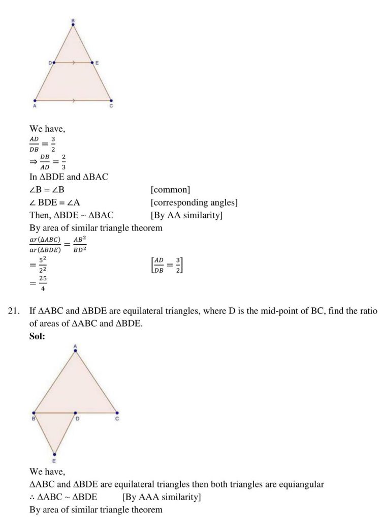 NCERT Solutions Class 10 Mathematics RD Sharma Triangles