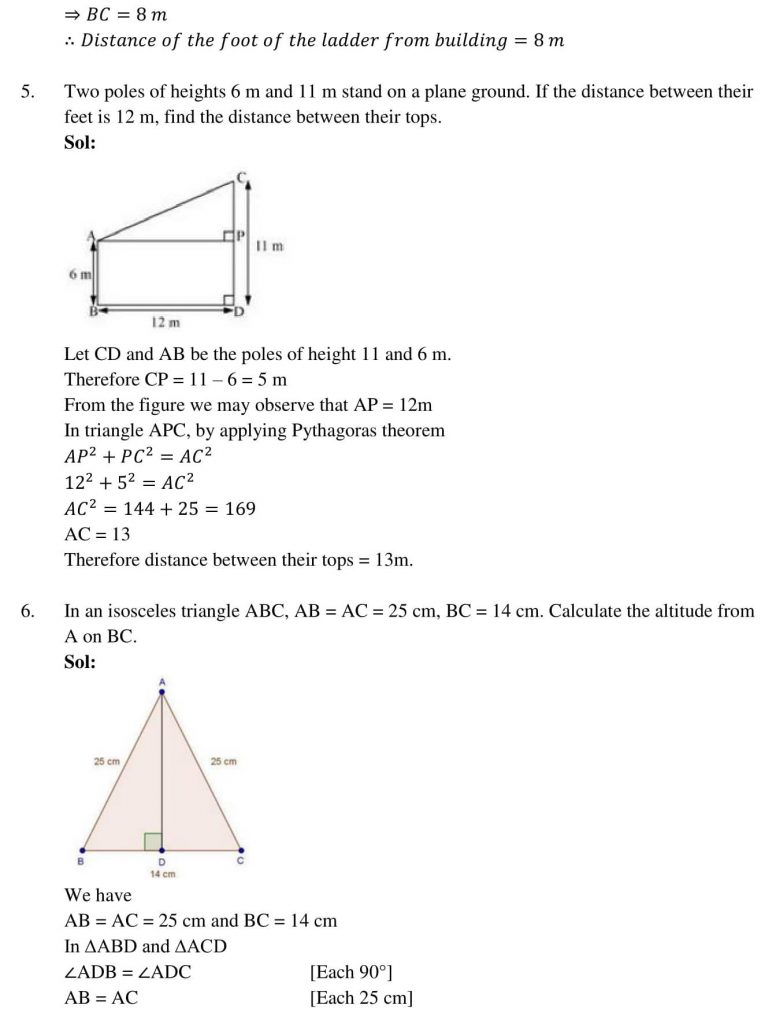 NCERT Solutions Class 10 Mathematics RD Sharma Triangles