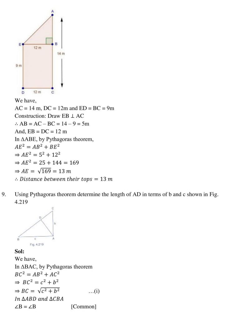 NCERT Solutions Class 10 Mathematics RD Sharma Triangles