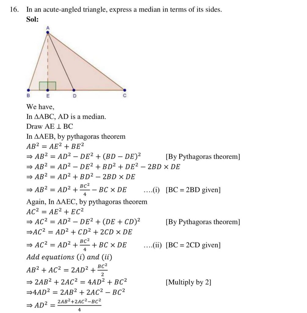 NCERT Solutions Class 10 Mathematics RD Sharma Triangles