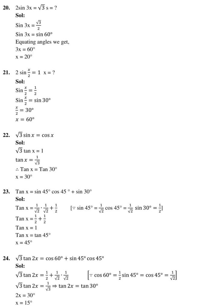 NCERT Solutions Class 10 Mathematics RD Sharma Trigonometric Ratios